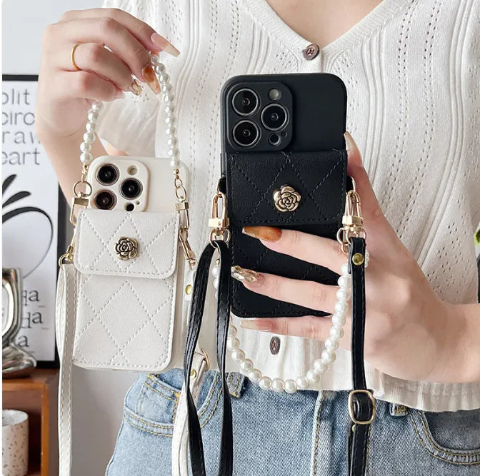 Diamond Flower Crossbody iPhone Case