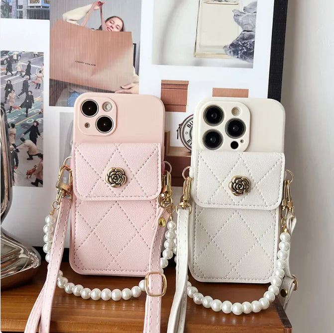 Diamond Flower Crossbody iPhone Case