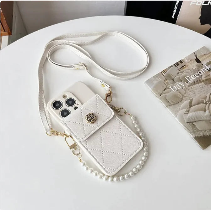 Diamond Flower Crossbody iPhone Case