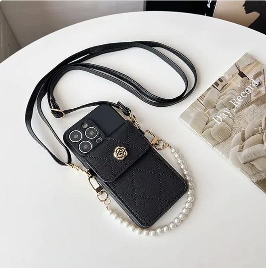 Diamond Flower Crossbody iPhone Case